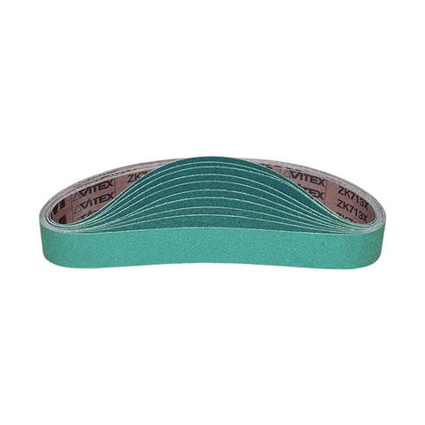 1" wide Zirconia-Alumina abrasive belts with grind aid lube applied